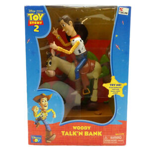 Thinkway Disney Pixar Toy Story 2 Woody Talk’n Bank Figure w/ Original Box